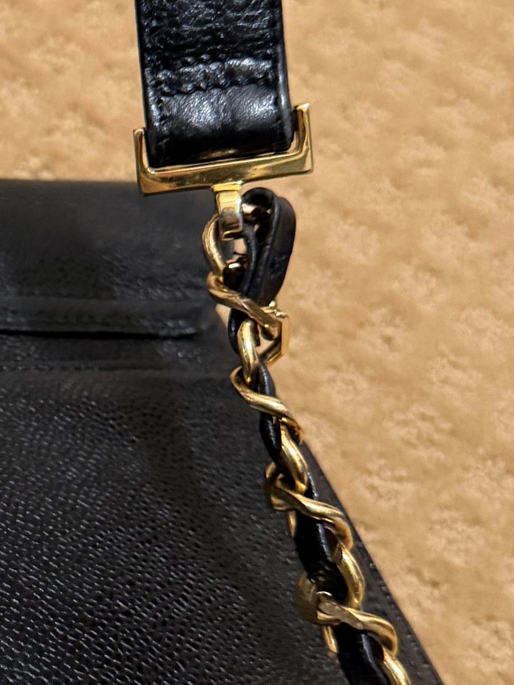 CHANEL Black Caviar Leather Drawstring Backpack with Gold CC - Picture 10 of 10